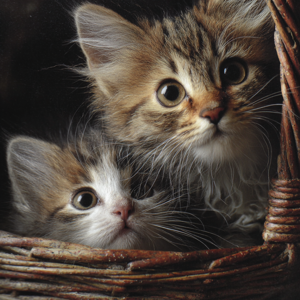 chatons dans un panier