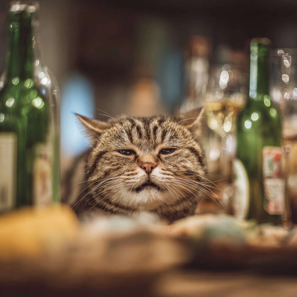 chat qui a une indigestion